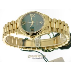 Rolex Datejust 31 ref. 278278-0004 oro giallo 18kt Malachite 6/9 diamanti President nuovo